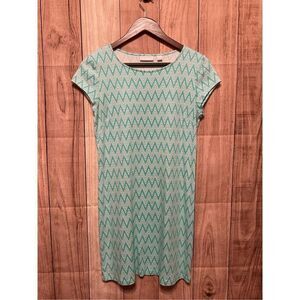 New York & Company Small blue geometric summer dress light